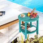 LZRS Round Adirondack Side Table Double End Table, Outdoor Side Tables - Image 7