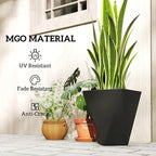Outsunny Set of 3 Tall Planters, MgO Indoor Outdoor Planters - Image 6