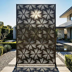 72in Metal Privacy Screen Outdoor Decorative Panel – Freestanding Rustproof by TALLYVERUS