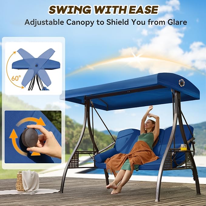 3 in 1 Outdoor Porch Swing - Image 4