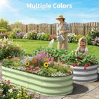 Kesfitt Raised Garden Bed, Oval Open-Bottom Design, 12-Inch Deep - Image 8