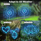 Solar Garden Lights Outdoor, 2 Pack 120 LED Twinkling Firework Lights Decorative - Image 3