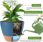 12/10/8 inch Plant Pots, Large Plastic Self Watering Planters - Image 4