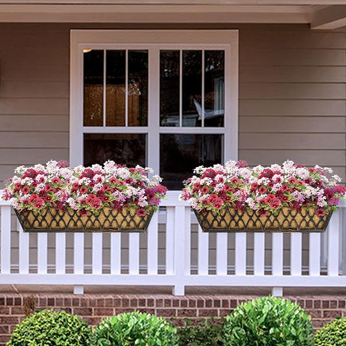 Window Boxes Planters: 2 Pack 24 Inch Railing Planter Box - Image 2