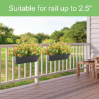 Railing Planters Outdoor Balcony 16 Inch Deck Over The Railing Planter Boxes - Image 6