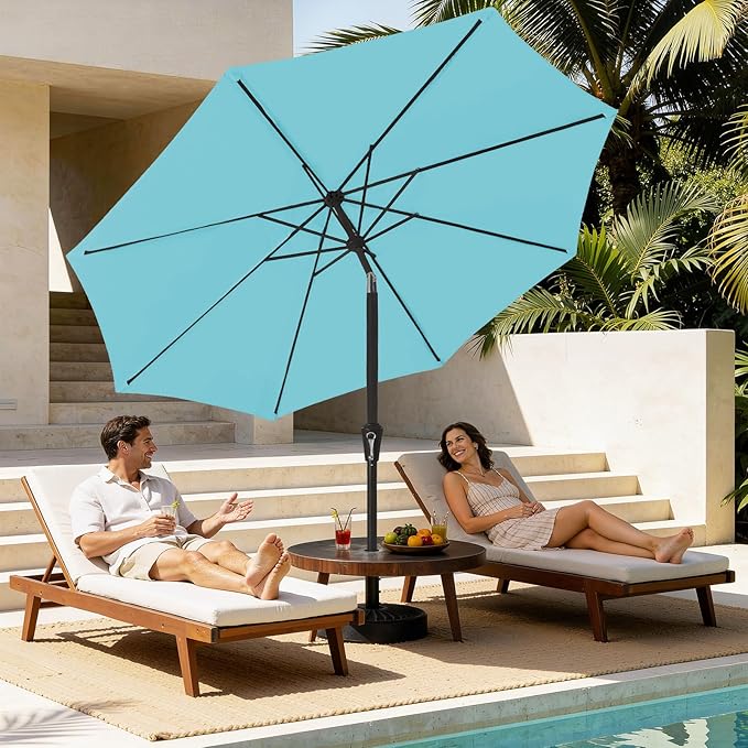 MEWAY 9ft Patio Umbrella Outdoor Table Umbrellas - Image 3