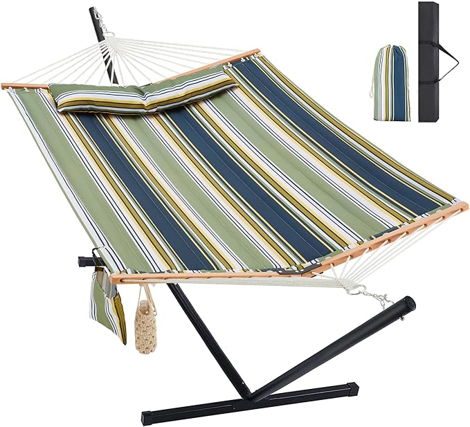Two Person Hammock with Stand for Outside Heavy Duty, Outdoor Patio Hammock by HomgavaLiveWhatYouLove