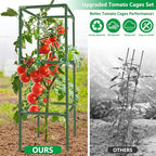 3 Pack Square Tomato Cages, Plant Support Tower Stakes Cucumber Pepper Trellis - Image 2