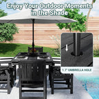 Pamapic 7 PCS Outdoor Dining Set, Spacious HDPE Outdoor Table and Chairs - Image 2