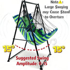 Hammock Chair Stand with X-Large Swing Chair with Footrest，Anti-Tip Thickened - Image 4