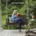 VINGLI Upgraded Patio Wooden Porch Swing - Image 6