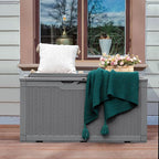 Greesum 100 Gallon Resin Deck Box Large Outdoor Storage - Image 2