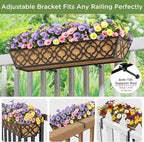 Y&M 30 inch Window Planter Box 4Pcs Iron Window Deck Railing Planter - Image 2