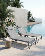 4 Pack Foldable Chaise Lounge Chair - Image 2