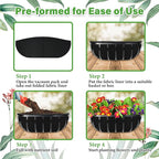 Riare 6 Pack 30 Inch Black Felt Window Box Liners- Fabric Trough Planter Basket - Image 5