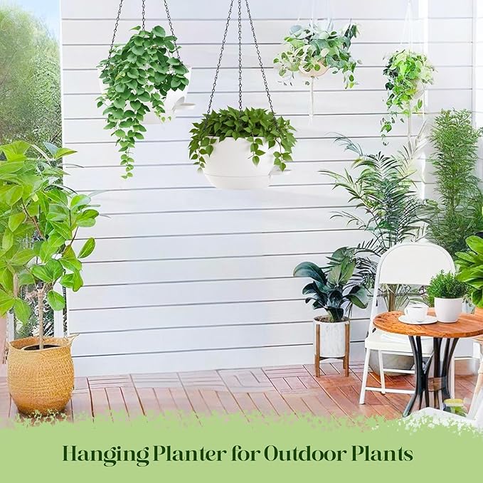 2 Pack 10 Inch Self Watering Hanging Planters - Image 4