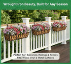Y&M 30 Inch Fence Metal Hanging Flower Planter Window Basket Deck Railing - Image 8