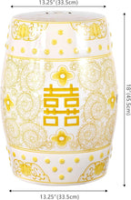 JONATHAN Y TBL1013B Double Happiness 18" Chinoiserie Ceramic Drum - Image 3