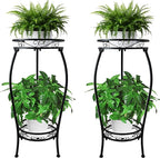 CASIMR 2Pack Plant Stand Indoor Outdoor, 2 Tier 26.6" Tall Metal Potted Holder by CASIMR