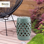 Outsunny 13" x 18" Ceramic Garden Stool - Image 2
