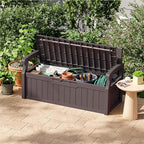 Patiowell 75 Gallon Plastic Storage Bench, Water-Resistant Deck Box - Image 2