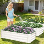 ZORMY 2 Pcs 4x2x1ft Galvanized Raised Garden Bed Outdoor, Metal Planter Boxes - Image 2