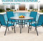 Outdoor Stackable Chairs Set of 4, Stacking Patio Chairs - Image 7