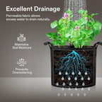 VIVOSUN 5-Pack 7 Gallon Plant Grow Bags, Heavy Duty Thickened Nonwoven Fabric - Image 2