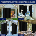 PureFit Outdoor Curtains for Patio Waterproof Weatherproof, UV and Fade - Image 5