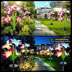 Upgraded Solar Garden Lights, 4 Pack Outdoor Solar Lights, New Round Panel - Image 4