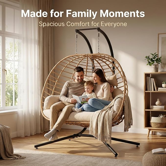 SWITTE Double Hanging Egg Chair - Image 3