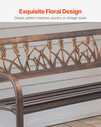 VEVOR Outdoor Bench, 50 inch, Carbon Steel Metal Frame - Image 5