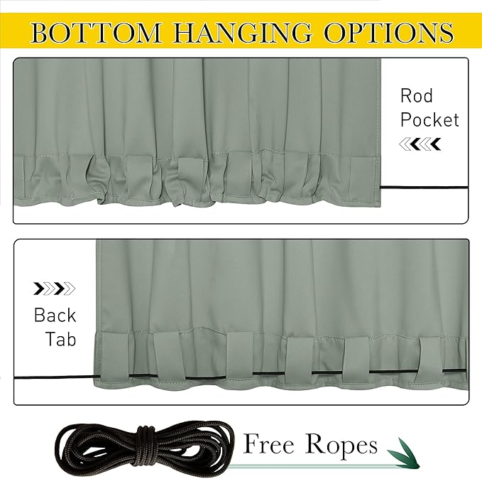 NICETOWN 2 Panels Weighted Outdoor Curtains - Image 4