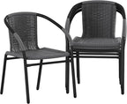 Flash Furniture Lila Modern Rattan Indoor/Outdoor Stackable Dining Chairs by FlashFurniture