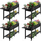 YEFU Raised Garden Bed with Legs: 57x18x30in Elevated Poly Planter with Wheels by YEFU