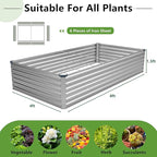 8x4x1.5FT Galvanized Raised Garden Bed, Vegetable Boxes-Rectangle Metal Flower - Image 2