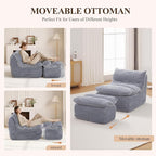 Boneless Chaise Lounge Chair Indoor, Adult Bean Bag Chair - Image 8