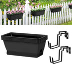 smusei 4 Pack Window Boxes Planters 17’’ Railing Planter Box by smusei