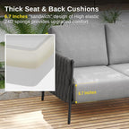 EAST OAK Life Chatter Patio Furniture Set, Outdoor Furniture Sectional Sofa Set - Image 5