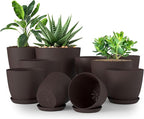 Utopia Home - Plant Pots Indoor - 7/6.6/6/5.3/4.8 Inches Home Decor Flower Pots by UTOPIAHOME
