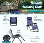 Homall Zero Gravity Chair Patio Folding Lawn Outdoor Lounge Gravity Camp - Image 7
