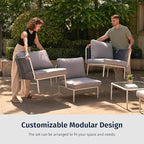 East Oak 5-Piece Outdoor Sectional Sofa, Modular Outdoor Furniture - Image 2