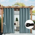NICETOWN 2 Panels Weighted Blackout Outdoor Curtains - Image 2