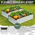 2 Pack 6x3x1FT Galvanized Metal Raised Garden Bed Kit - Image 3