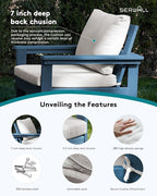 SERWALL HDPE Patio Sofa Set, 3-piece Sectional Outdoor Furniture Set, All - Image 4