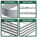 2PCS 12x2x1FT Galvanized Raised Garden Bed Kit, Vegetable Boxes-Oval Metal - Image 6