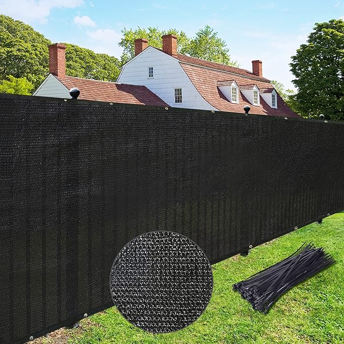 UPGRADE Privacy Fence Screen 5'x22' Black Outdoor 90% Visibility Blockage 170 by UPGRADE