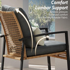 3 Piece Patio Rocking Chairs Set of 2, Outdoor Rocking Chair Bistro Set - Image 3