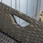 Outsunny 29 Gallon Patio Wicker Storage Bench, Outdoor PE Rattan Patio Furniture - Image 9