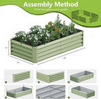 2PCS 4x2x1FT Galvanized Raised Garden Bed, Galvanized Planter Raised Garden - Image 4